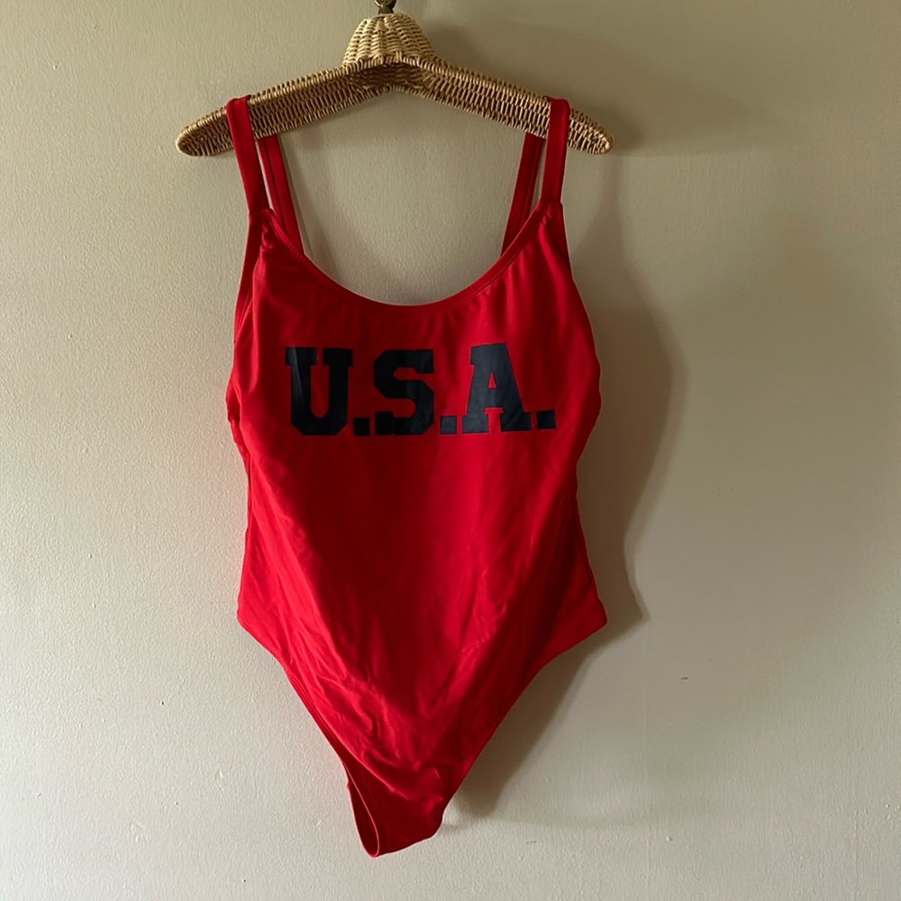 Xhilaration U.S.A. Red one piece suit 4th of July, Olympics, etc size 18W